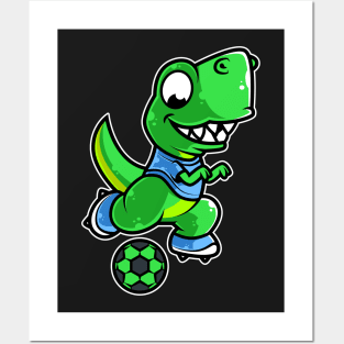 Dinosaur Football Game Day Funny Team Sports Rex Soccer design Posters and Art